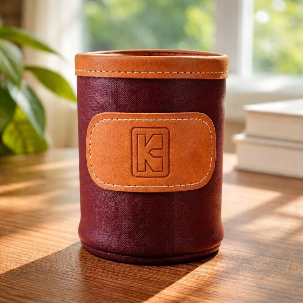 JON HART KOOZIE MAROON W/INSULATED INSERT 4-3/4" x 3-1/2"- GUC‎